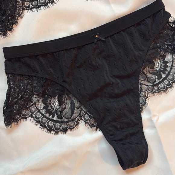 Gooseberry Intimates Bliss Black Lace Triangle Bra and Panty Set - Picture 3 of 5